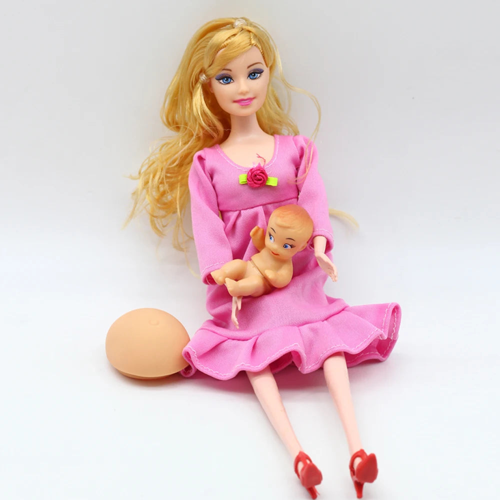 1pc Big Belly Doll   Pregnant Dolls Suit Mom Doll Have a Baby in Her Tummy for Barbies Doll Educational Toys for Children