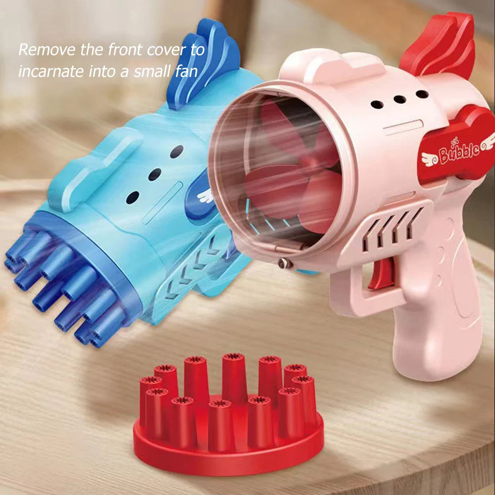 Bubble Gun 29 Holes Electric Automatic Summer Soap Water Bubble Machine 2-In-1 for Children Gift Toys