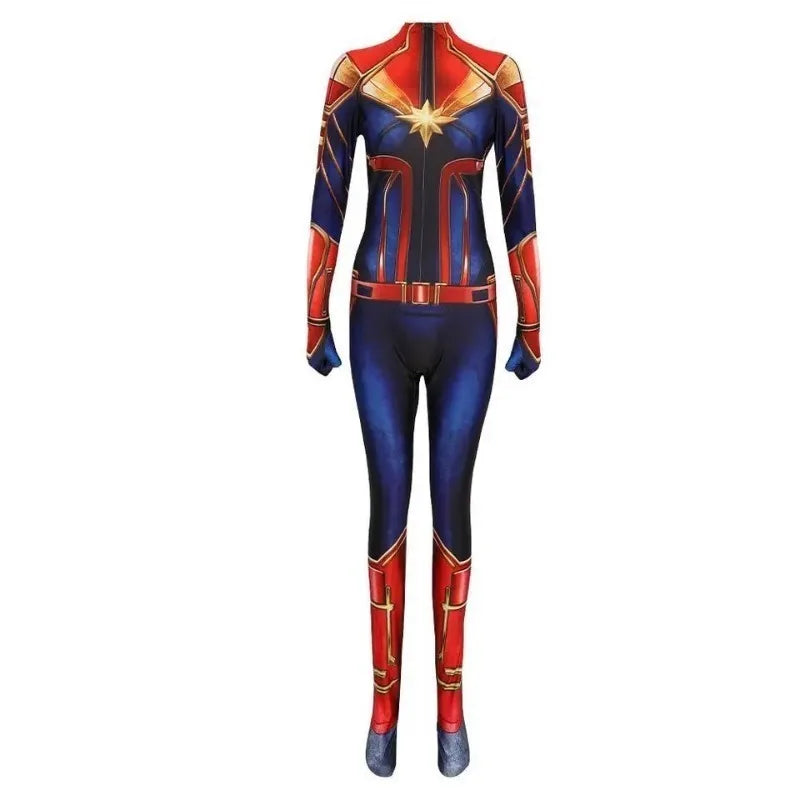 Movie Captain Cosplay Costume Women Superhero Cos Stage Jumpsuit Halloween Carnival Role Play Party Zentai Kids Adult Bodysuit