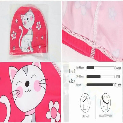 Cartoon Animal Children Swimming Cap Girls Boys Swimming Hat Elastic Kids Pool Swimming Cap 1-10 Years Old