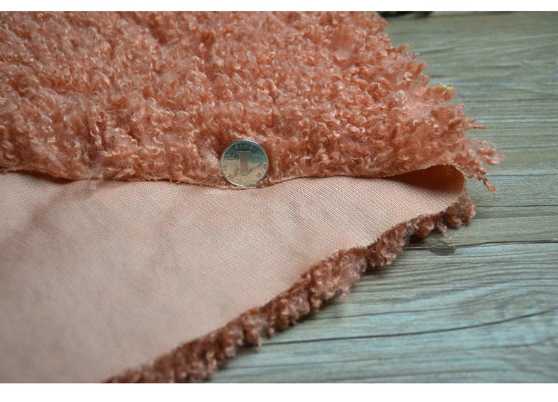 Purple 2cm Long Hair Imitation Beach Wool Small Curly Lamb Volume Plush Garment Fur Fabric Newborn Baby Photography Props