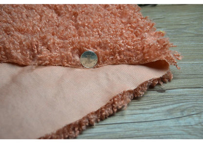 Purple 2cm Long Hair Imitation Beach Wool Small Curly Lamb Volume Plush Garment Fur Fabric Newborn Baby Photography Props