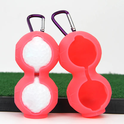1Pcs Portable Golf Ball Protective Holder Cover Golf Ball Silicone Double Case Cover Golf Training Sports Accessories 6 Colors