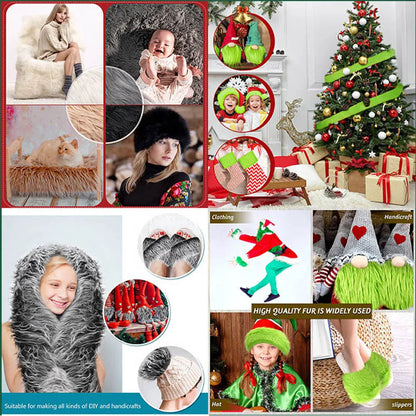 1.5M Faux Fur Ribbon Tape DIY Apparel Sewing Fluffy Trim Trimming Fabric Sewing Plush Fur Stripe Home Christmas Decoration
