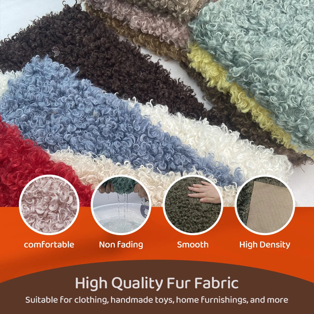 Aetificial Lmitation 100% Polyester Teddy Wool Fabric 40x45cm Diy Handmade Doll Fur Fabrics