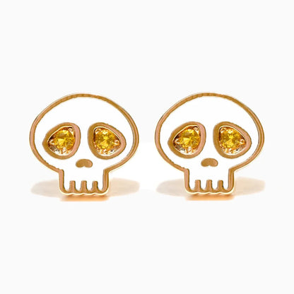 New Halloween Gothic Cute Oil Drip Pumpkin Ghost Skull Stud Earrings for Women Fashion Jewelry Gift Wholesale