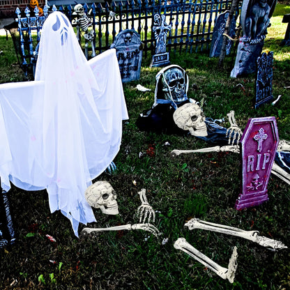 Skeleton Coming Out of the Ground - Life-Sized Unique Groundbreaker Skeleton Stakes for Outdoor Yard Halloween Decorations