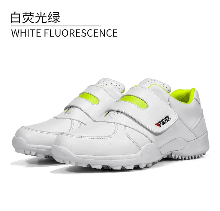 PGM Children Girls Boys Golf Shoes Anti-Skid Leather Outdoor Kids Sneakers Sports Shoes