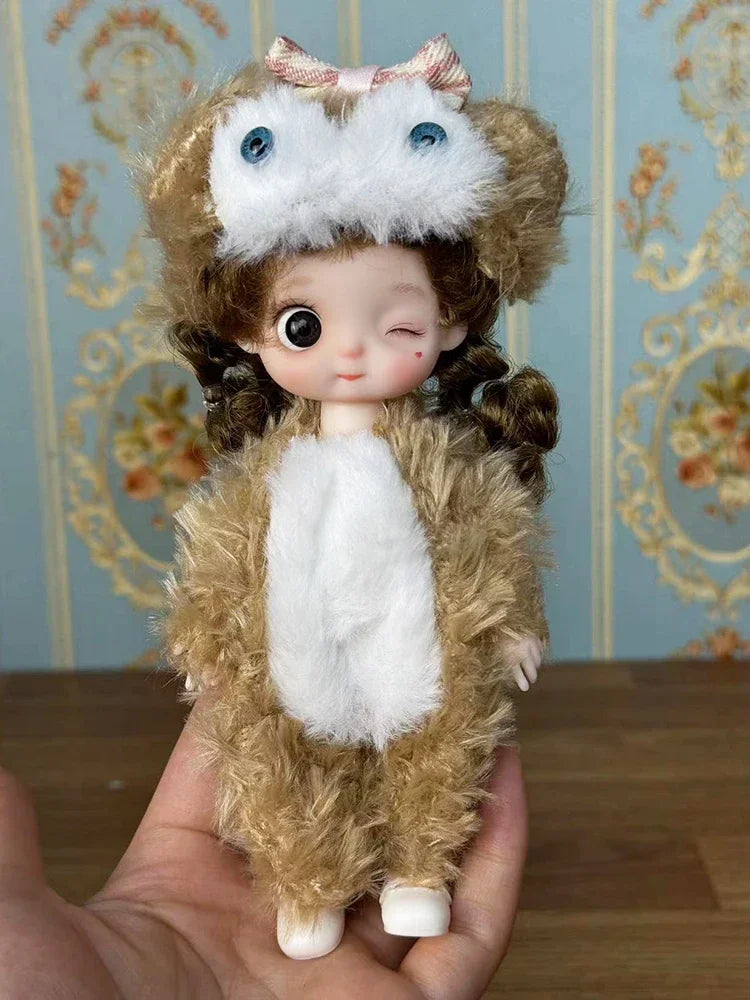 Lovely 17cm Doll 1/8 Bjd Dolls Mini Playhouse Doll Toy Kids Girls Dolls Toy Gift