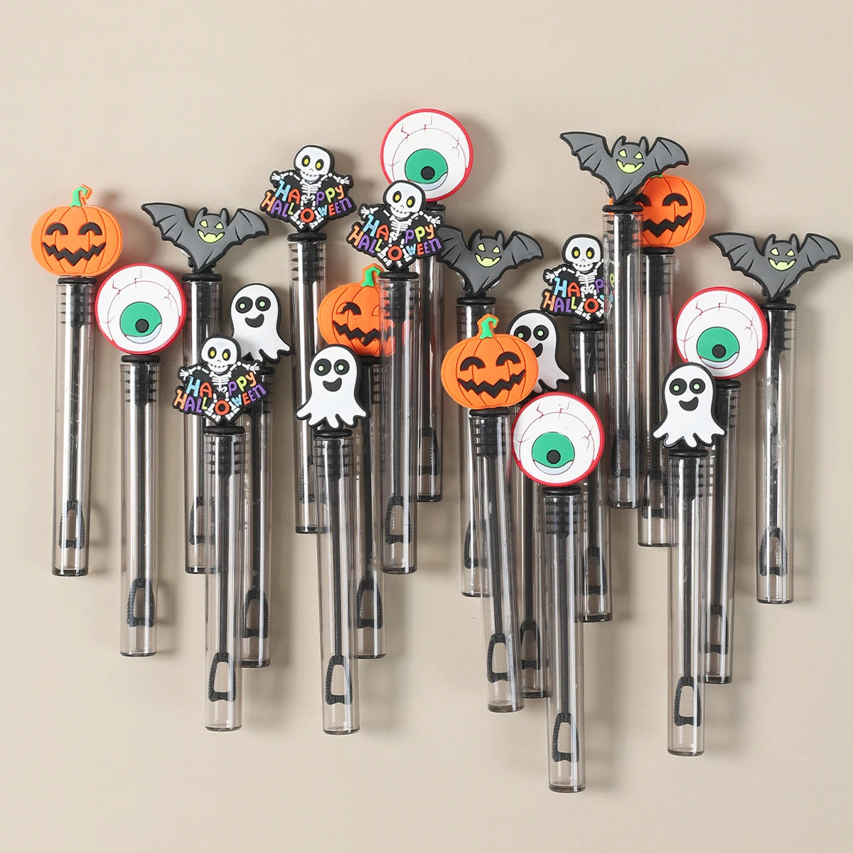10/20pcs Halloween Pumpkin Ghost Bat Bubble Wand Soap Bottle Tube DIY Gifts for Kids Horror Halloween Party Decorations Supplies