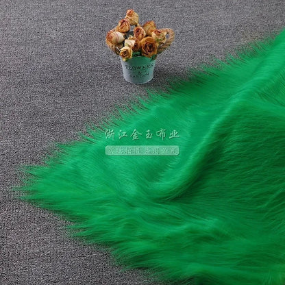 White Long Fur Long Hair Plush Fabric Fur  by the Meter for Clothes Upholstery Toys Coats Doll Sewing Soft Green Faux Fur Cloth