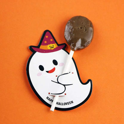 50Pcs Halloween Candy Box Lollipop Packing Card Pumpkin Ghost Card For Diy Halloween Party Decoration Favors Halloween 2024