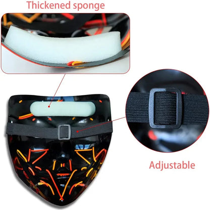 Halloween Mask LED Light Up Mask Scary Mask for Festival Cosplay Halloween Costume Masquerade Parties,Carnival,Gift