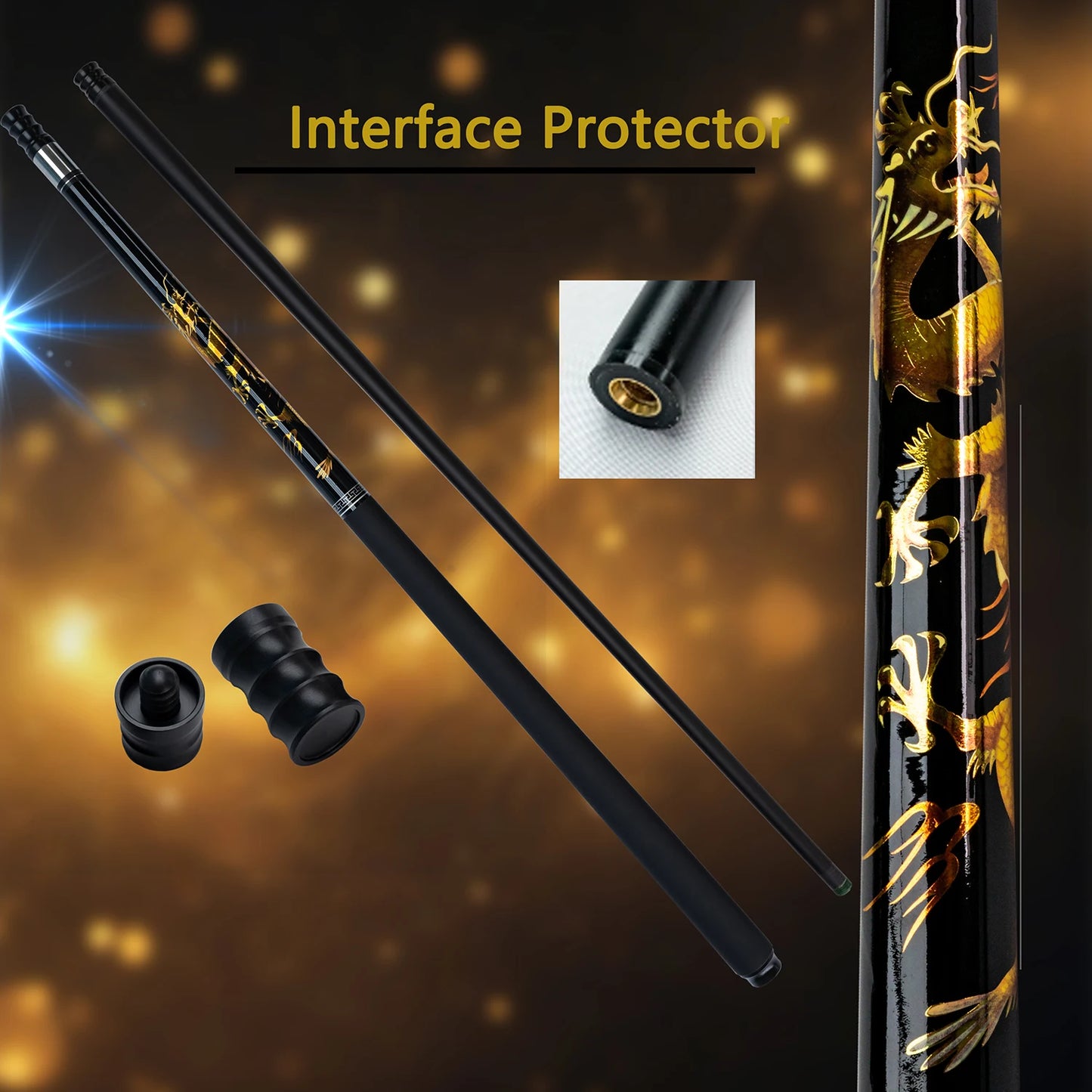 Professional Carbon Pool Cue Stick Bag With Chinese Dragon Design 12.5mm Tip Billiard Accessories  Gifts Ideal for Bars and Home