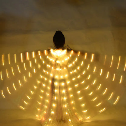 LED Isis Wings Belly Dance Wings LED Butterfly Wings Glowing Costume Performance Clothing for Carnival Halloween Christmas Party