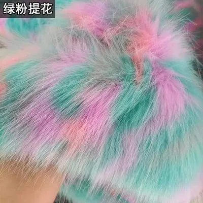 170*50cm High Grade Thicken Jacquard Fox Imitation Faux Fur Fabric,colorful Jacquard Fur Fabric for Patchwork