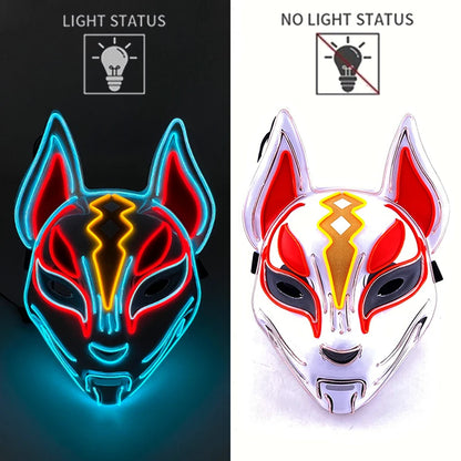 New Designed Glowing Halloween Party Mask Flashing LED Masks EL Neon Light Cosplay Mask Costume Props Glow Party Supplies