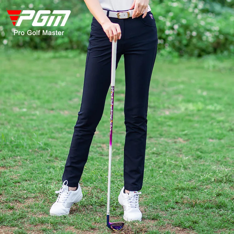 PGM Women Golf Pant Summer Sweatpants Spring Golf/Tennis Pants High Elastic Ladies Trouser Breathable Slim Quick Dry Pants