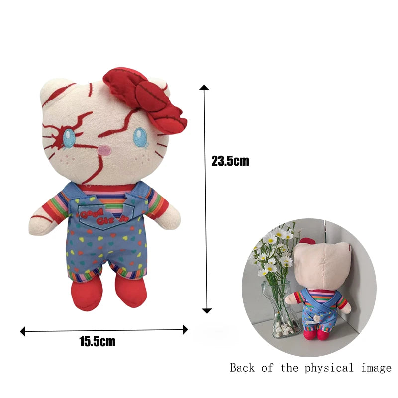 Hello Kitty Novelty Alternative Halloween Creative Plush Toy Scary Style Friend Gift Clown Plush Doll Kawaii Stitch Plush