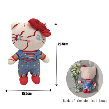 Hello Kitty Novelty Alternative Halloween Creative Plush Toy Scary Style Friend Gift Clown Plush Doll Kawaii Stitch Plush