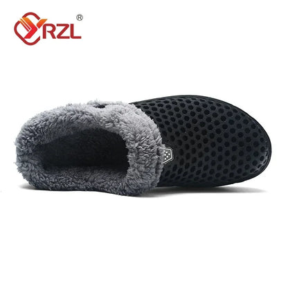 YRZL Winter Slippers Men Women Indoor Warm Shoes Non Slip Cotton Pantoffels Casual Clogs Slip on House Floor Slippers for Men