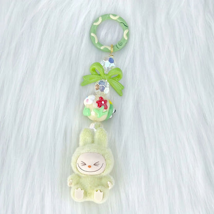 New Christmas Labubu Kawaii Particles Keychain Bag Cell Phone Charm Key Chain Christmas Gift