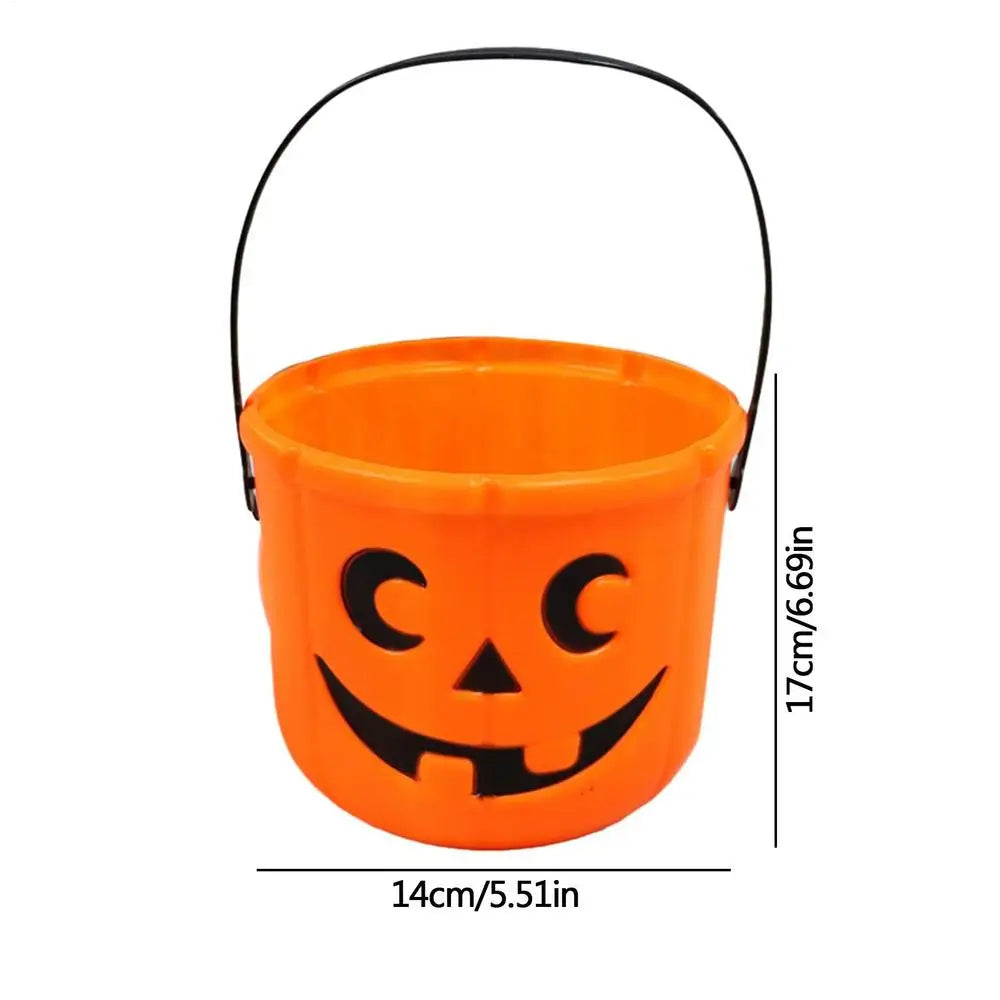 Halloween Bucket Candy Basket Pumpkin Pails Pumpkin Face Halloween Trick Treat Bucket Portable Candy Basket or Halloween Candy