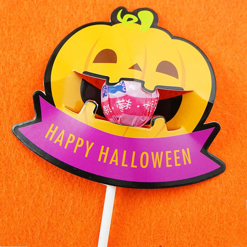50Pcs Halloween Candy Box Lollipop Packing Card Pumpkin Ghost Card For Diy Halloween Party Decoration Favors Halloween 2024