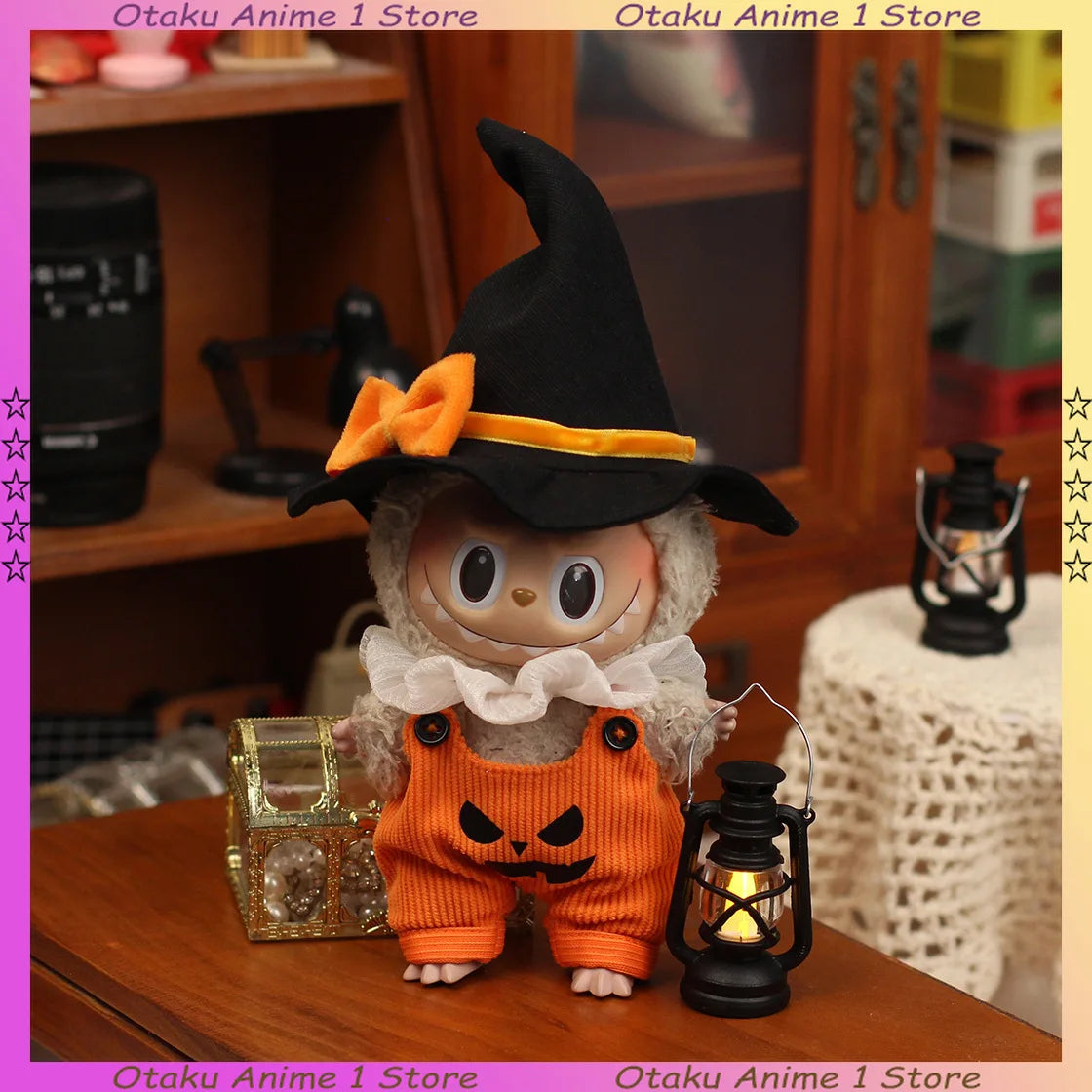 Halloween Labubu Clothes Cute Pumpkin Dress Belt Pants Ghost Set Mini Plush Doll Clothing Fashion Doll Accessories DIY Gift