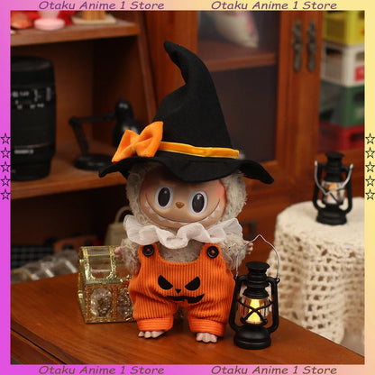Halloween Labubu Clothes Cute Pumpkin Dress Belt Pants Ghost Set Mini Plush Doll Clothing Fashion Doll Accessories DIY Gift