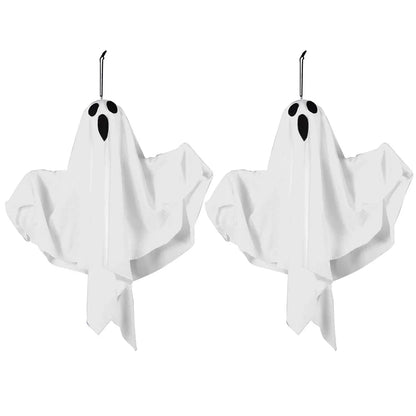 Halloween LED Hanging Ghost Light IP65 Waterproof Halloween Glowing White Ghost Glowing Door Hanging Ghost for Halloween Party