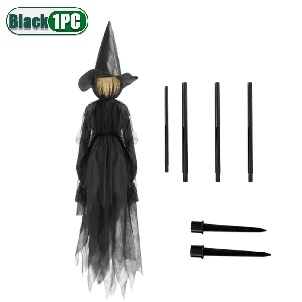 3PCS Halloween Colourful Glow Three Hand-Holding Witches Sound-Activated Hand-Holding Witch Halloween Light Up Decoration Props