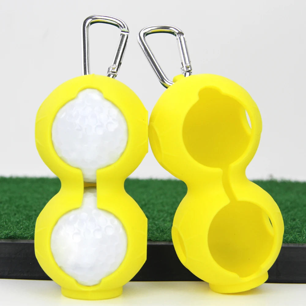 1Pcs Portable Golf Ball Protective Holder Cover Golf Ball Silicone Double Case Cover Golf Training Sports Accessories 6 Colors
