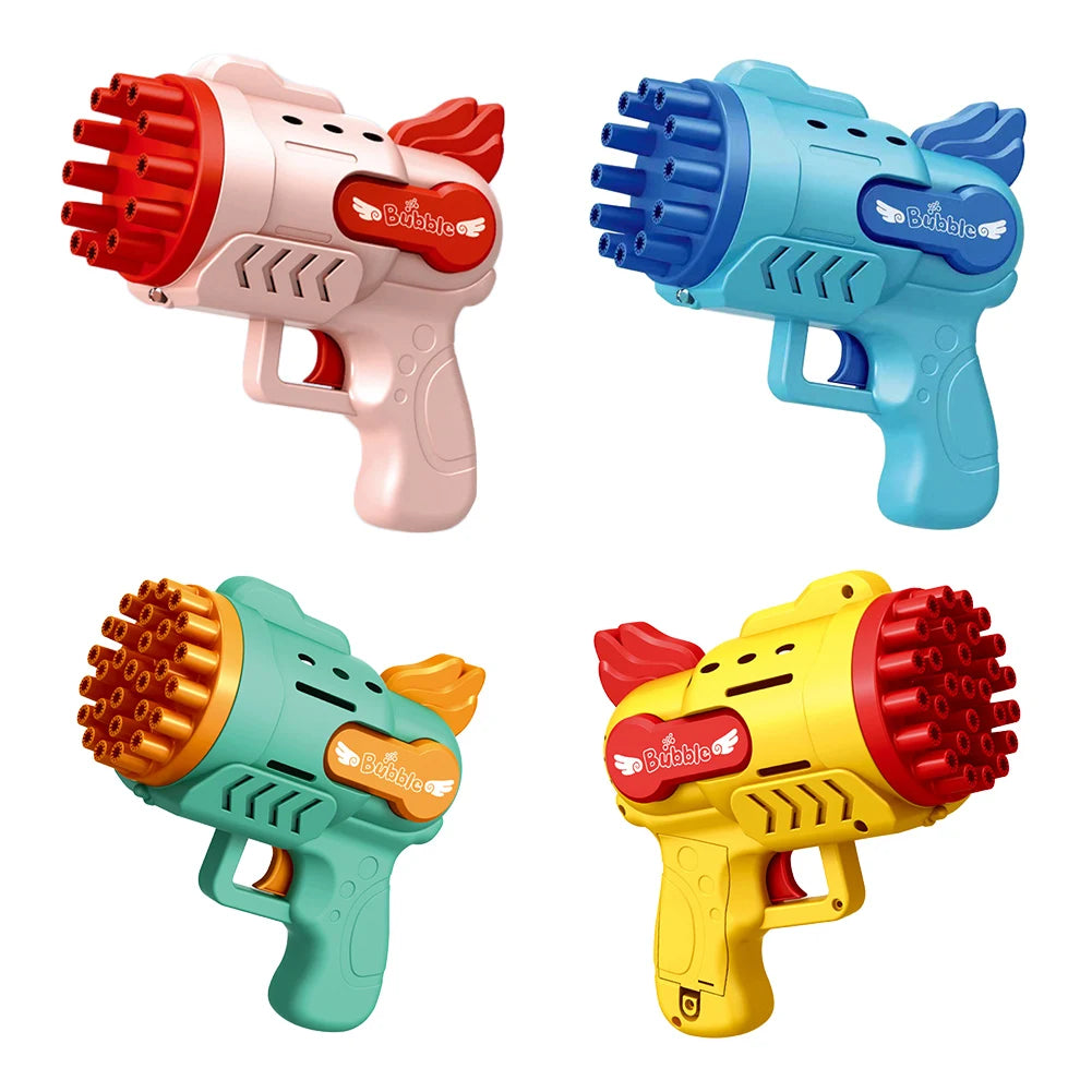 Bubble Gun 29 Holes Electric Automatic Summer Soap Water Bubble Machine 2-In-1 for Children Gift Toys
