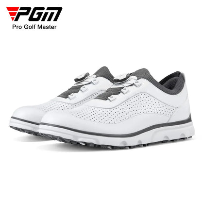 PGM Men Golf Shoes XZ202 Breathable Vent Soft Microfiber Leather Ultra-Light Lace-Ups Anti-Side Slip Nail Gym Sport Sneaker