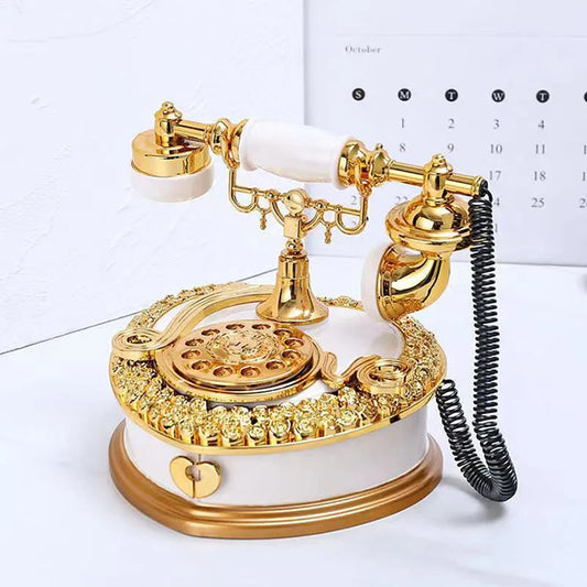 Creative Heart Shape Telephone Music Box Plastic Music Box Desktop Jewelry Storage Home Decoration Kids Toy Birthday Gifts
