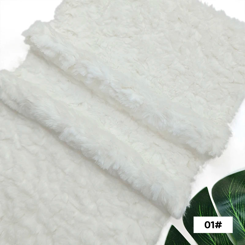 25x45cm Embossed Microfiber Plush Faux Fur Furry Fabric Soft Imitation Rabbit Fur DIY Doll Garment Coat Jacket Sewing Material