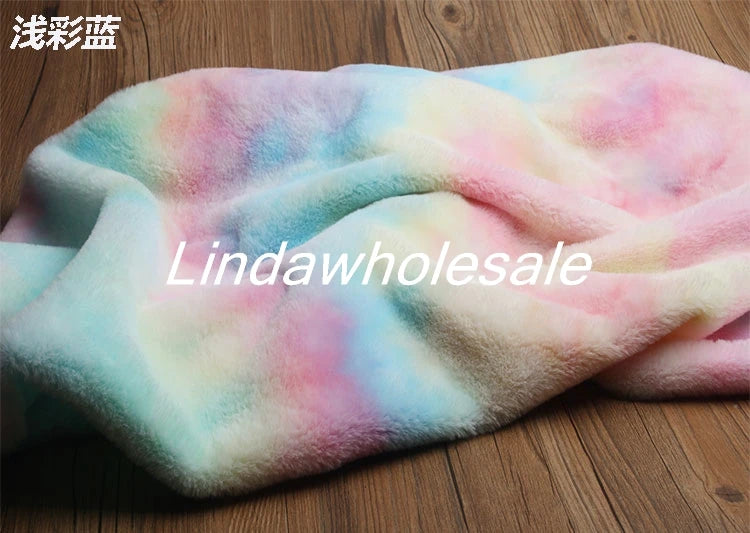 Imitation Rainbow Cloth Plush Fabric, Handmade Toy Bag Background Clothing Curtain Pillow Tablecloth Material,faux Fur Fabric,