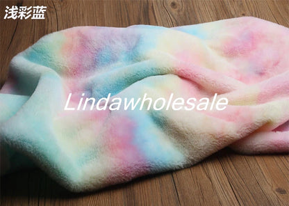Imitation Rainbow Cloth Plush Fabric, Handmade Toy Bag Background Clothing Curtain Pillow Tablecloth Material,faux Fur Fabric,