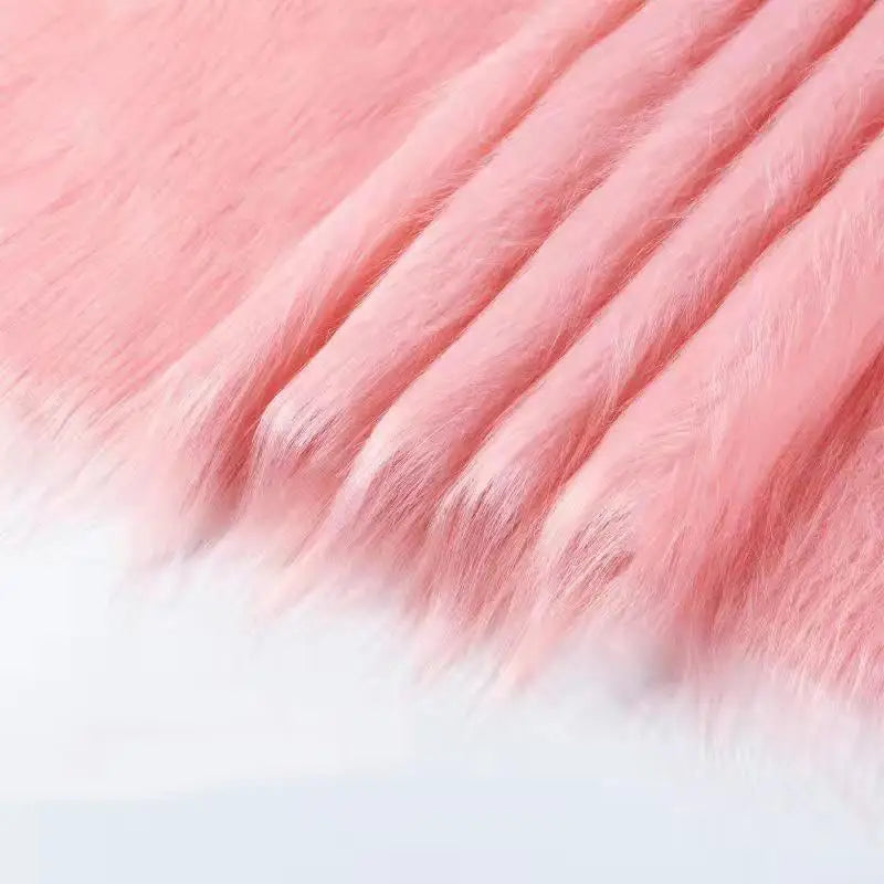 5x180cm Long Faux Fur Plush Silk Fabric Handmade DIY Doll Garment Toy Beard Hair Immitation Fox Fur Plush Ribbon Fabric