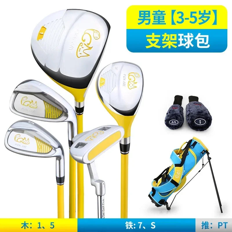 PGM Old Kids Golf Club Set 3-12 Years Old Children's Girl Beginner's Golf Training Wood Iron Swing Putter Bag Gift JRTG007