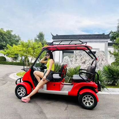 New Design 4 Seater 60V 72V Lithium Battery Golf Carts New Arrival Red Golf Carts 4KW 5KW 7.5 KW AC Motor Electric Golf Carts