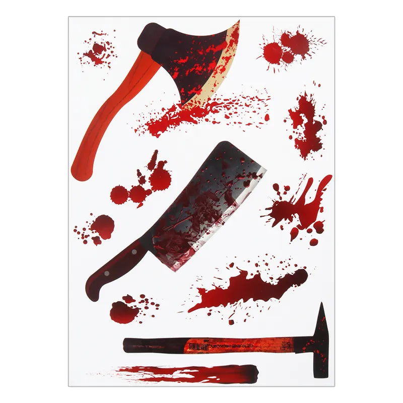 Halloween Decorations Terror Bloody Handprint Footprint Window Stickers Halloween Party Wall Decal Stickers Floor Clings Props