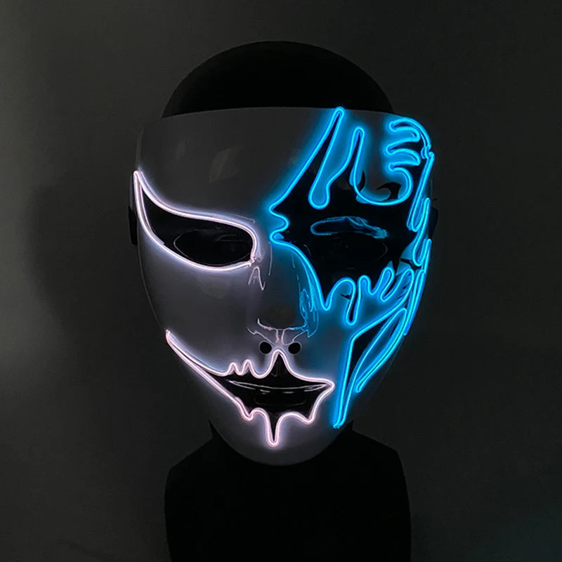 New Arrival LED Luminous Cosplay Anime Mask Neon Light Up Fox Mask Halloween Party Mask Carnival Party Led Mask