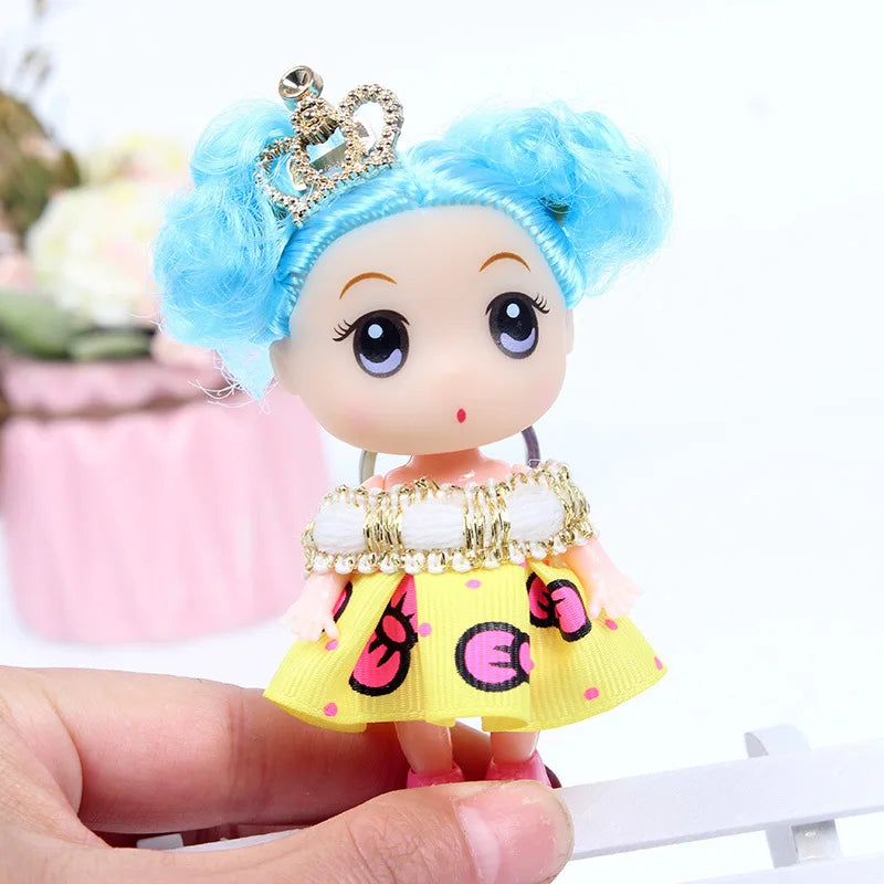 9CM Multi Styles Fashion Princess Doll Creative Enamel Doll Wedding Dress Girl Doll Key ChainToy Gift for Kids Children