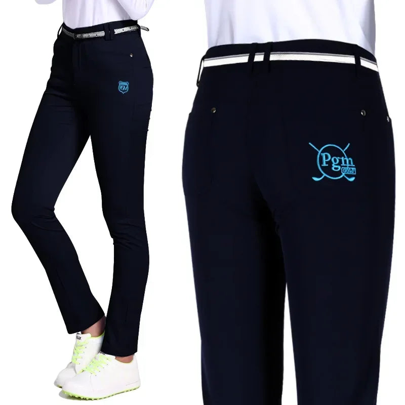PGM Golf Pants Woman High Elastic Soft Trousers for Golfer Play Golf Ball Ladies Clothing Spring Summer Sports Pants KUZ024