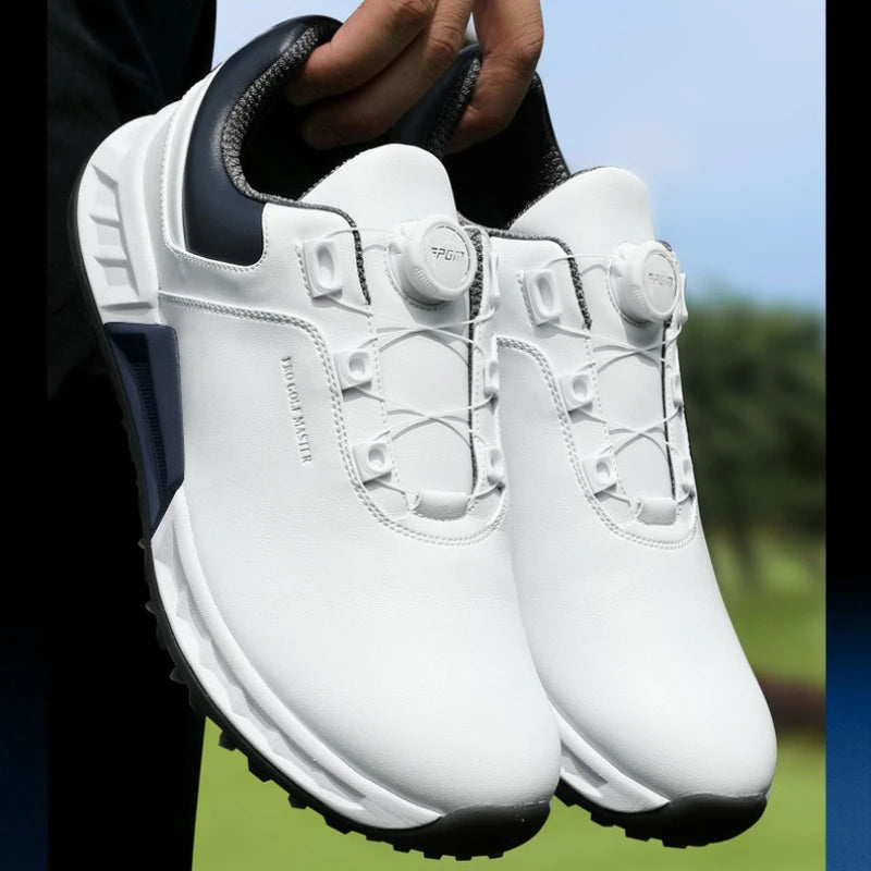 PGM Golf Shoes Men Fully Waterproof Shock-Absorbing Rebound Knob Shoelaces Sports Sneakers XZ432