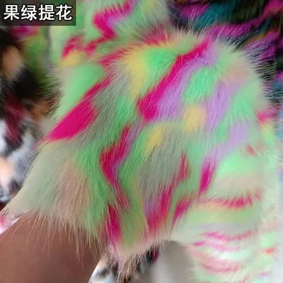 170*50cm High Grade Thicken Jacquard Fox Imitation Faux Fur Fabric,colorful Jacquard Fur Fabric for Patchwork