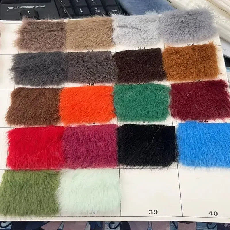 2cm Faux Mink Fur Plush Fabric by the Meter for Clothing Scarf Dolls Background Decoration Diy Sewing Cloth Soft Pink White Blue