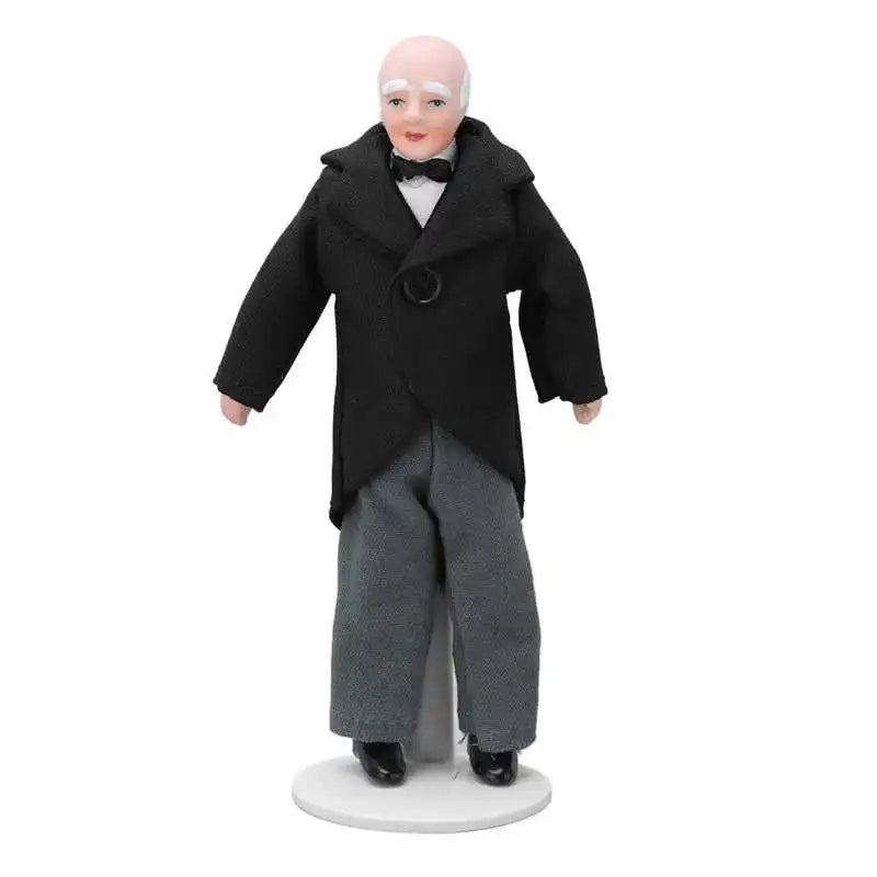 Doll House Servant 1:12 Doll House Miniature Turnable Ceramic Victorian Servant Toy Decoration With Stand